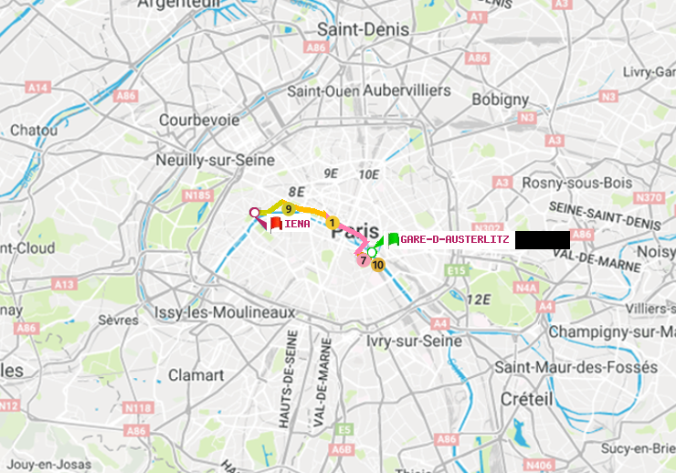 plan itinéraire ratp de Gare d