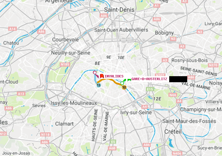 plan itinéraire ratp de Gare d