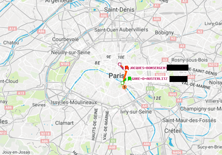plan itinéraire ratp de Gare d