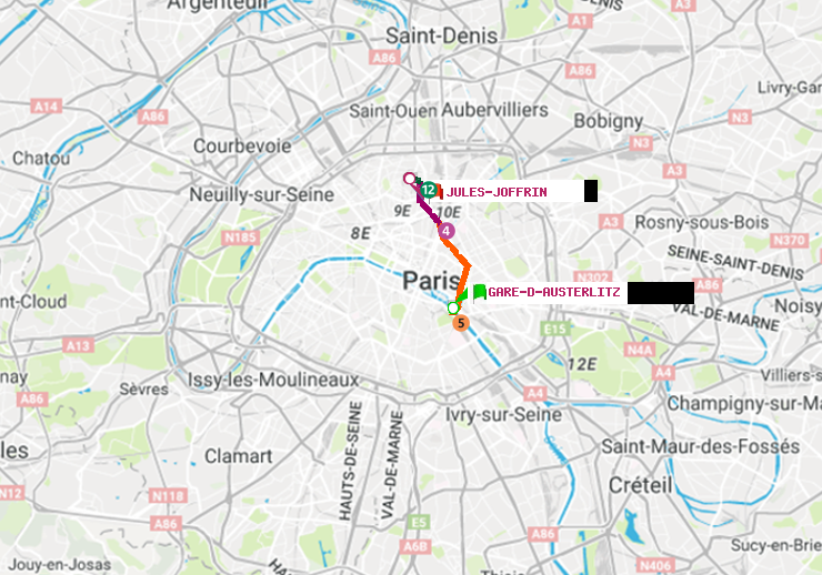 plan itinéraire ratp de Gare d