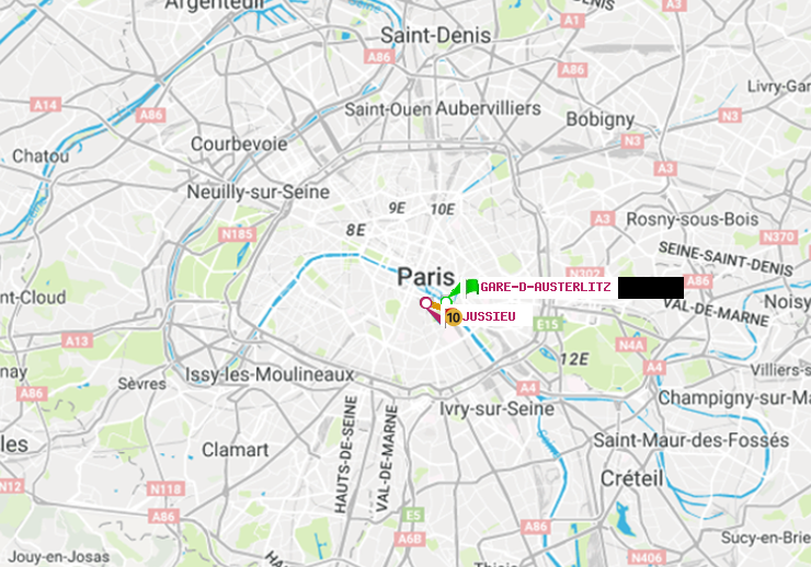 plan itinéraire ratp de Gare d
