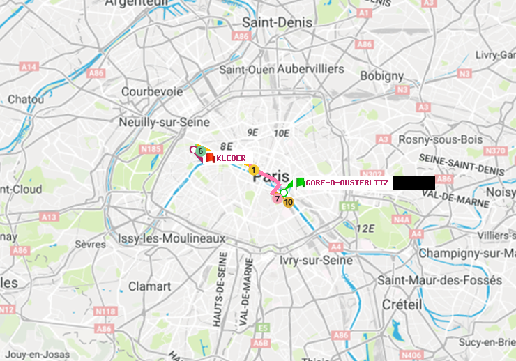 plan itinéraire ratp de Gare d