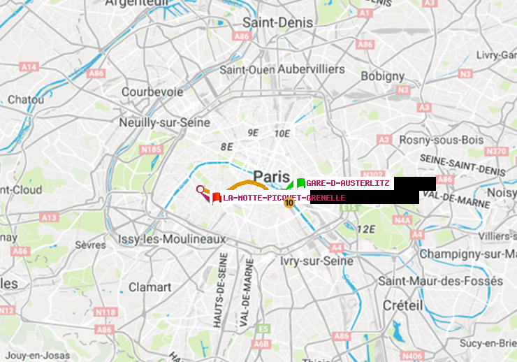 plan itinéraire ratp de Gare d