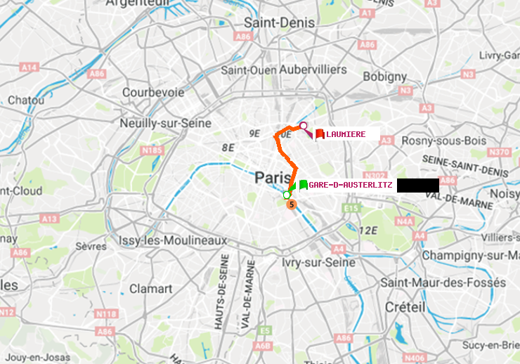 plan itinéraire ratp de Gare d