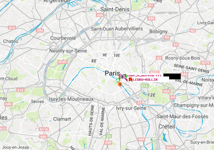 plan itinéraire ratp de Gare d