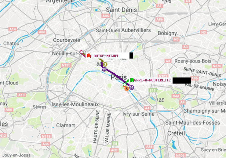 plan itinéraire ratp de Gare d