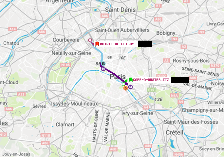 plan itinéraire ratp de Gare d