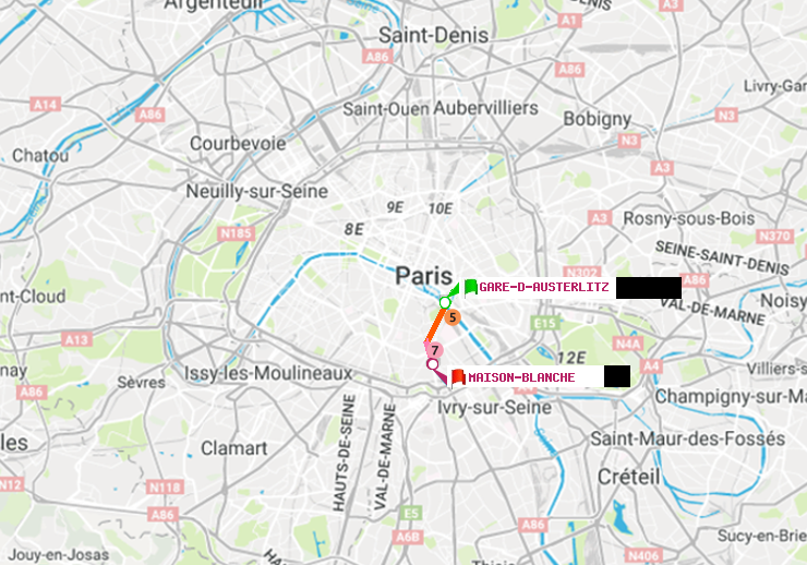 plan itinéraire ratp de Gare d