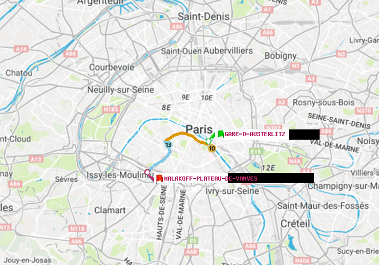plan itinéraire ratp de Gare d