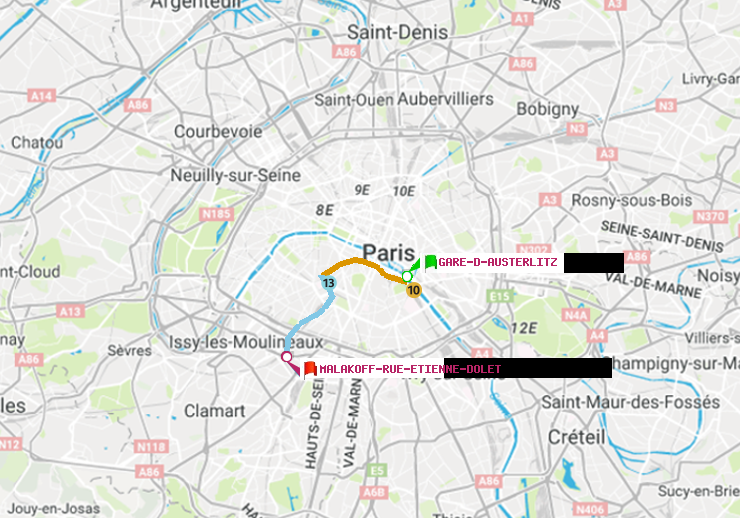 plan itinéraire ratp de Gare d