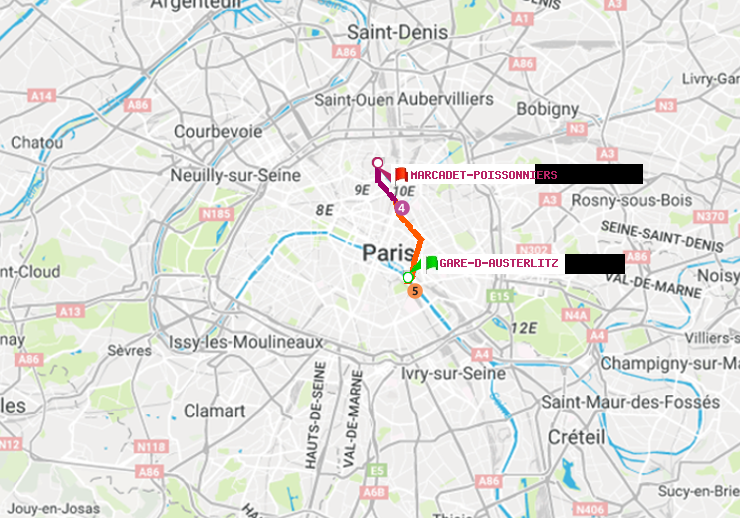 plan itinéraire ratp de Gare d
