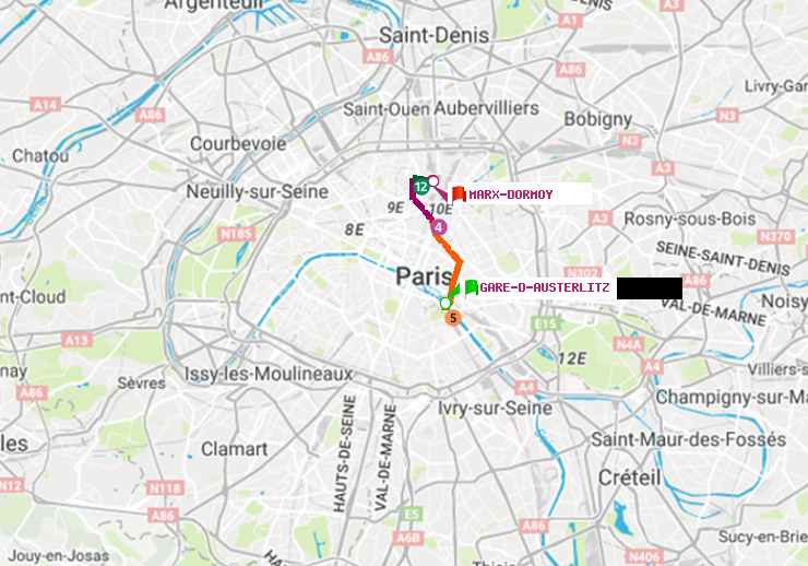 plan itinéraire ratp de Gare d