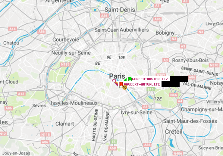 plan itinéraire ratp de Gare d