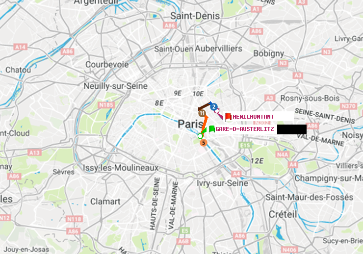 plan itinéraire ratp de Gare d