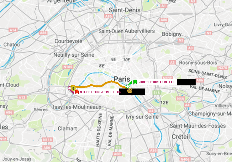 plan itinéraire ratp de Gare d