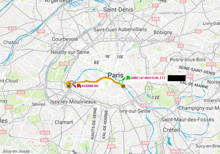 plan itinéraire ratp de Gare d