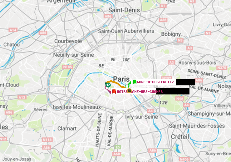 plan itinéraire ratp de Gare d