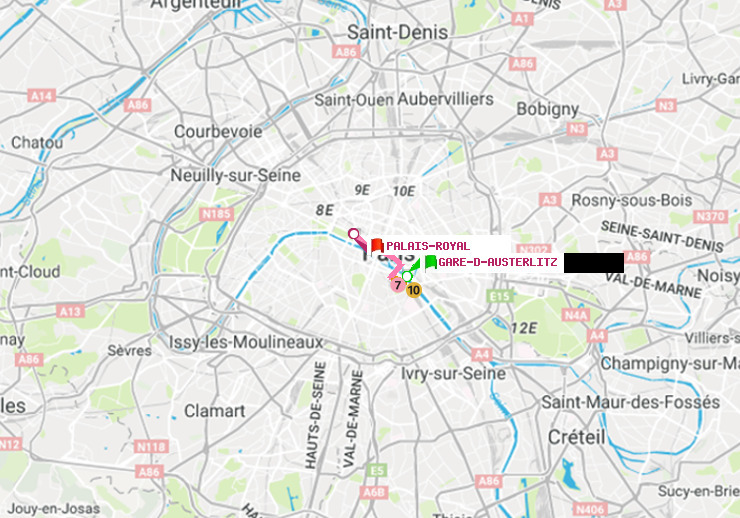 plan itinéraire ratp de Gare d