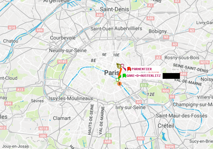 plan itinéraire ratp de Gare d