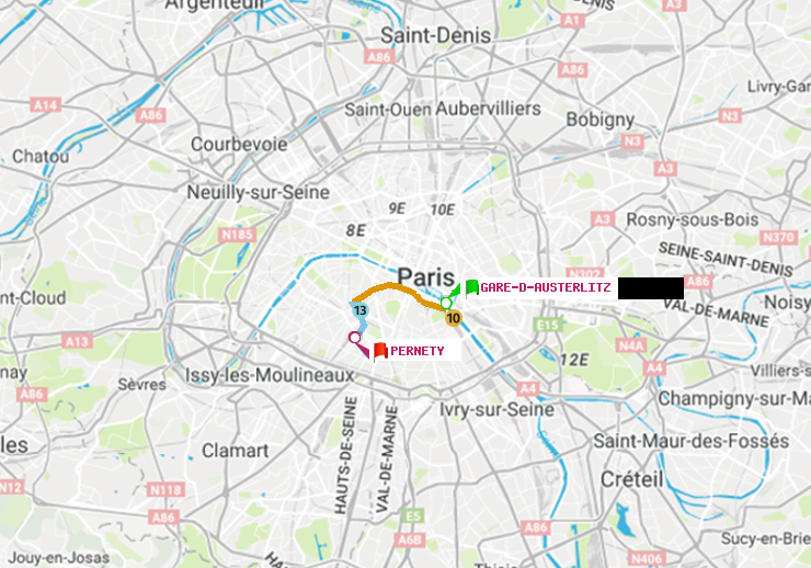 plan itinéraire ratp de Gare d