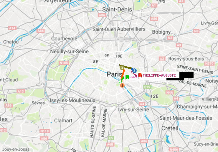 plan itinéraire ratp de Gare d