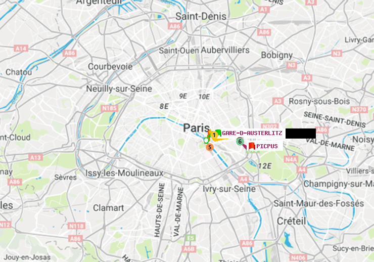 plan itinéraire ratp de Gare d