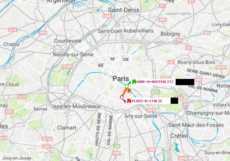 plan itinéraire ratp de Gare d