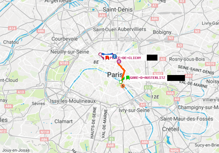 plan itinéraire ratp de Gare d
