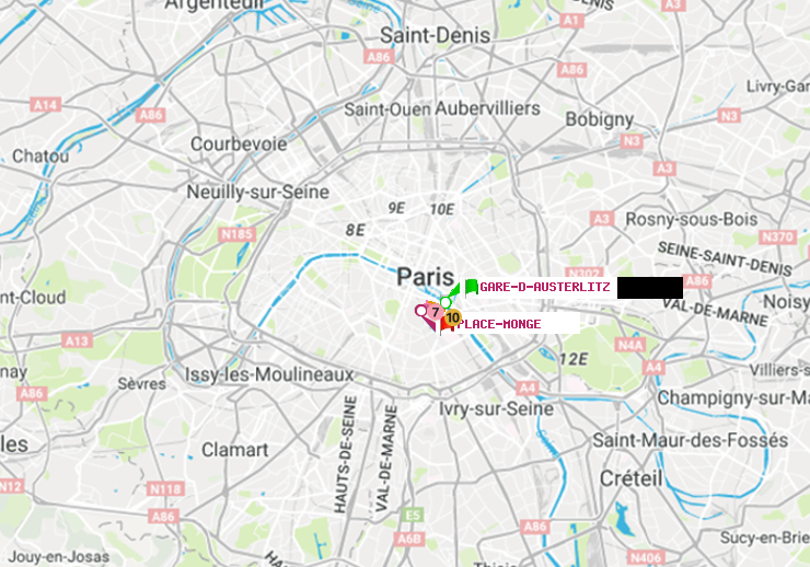 plan itinéraire ratp de Gare d