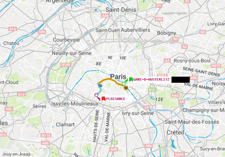 plan itinéraire ratp de Gare d