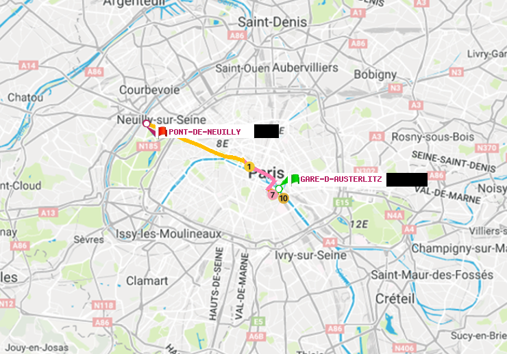 plan itinéraire ratp de Gare d