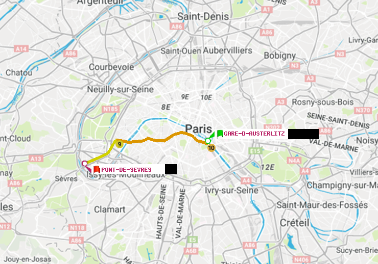 plan itinéraire ratp de Gare d