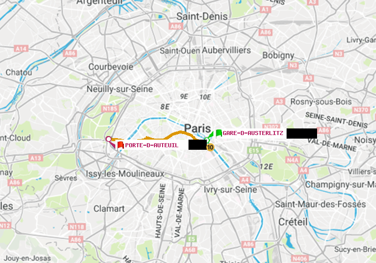 plan itinéraire ratp de Gare d