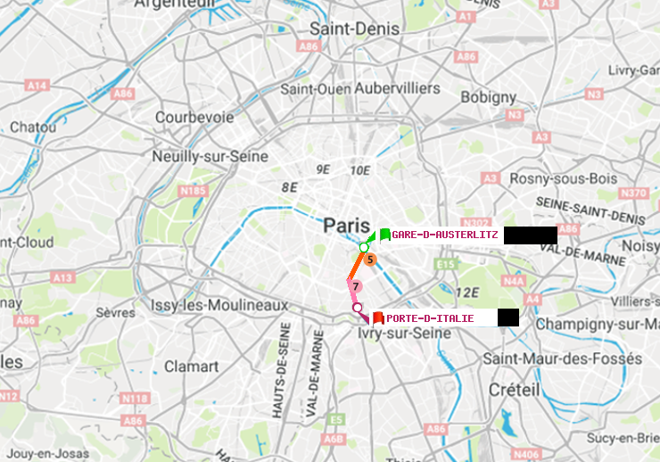 plan itinéraire ratp de Gare d