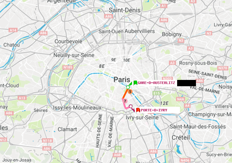 plan itinéraire ratp de Gare d