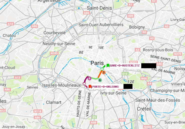 plan itinéraire ratp de Gare d