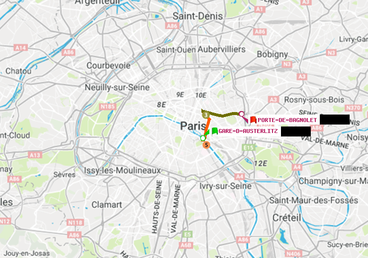 plan itinéraire ratp de Gare d