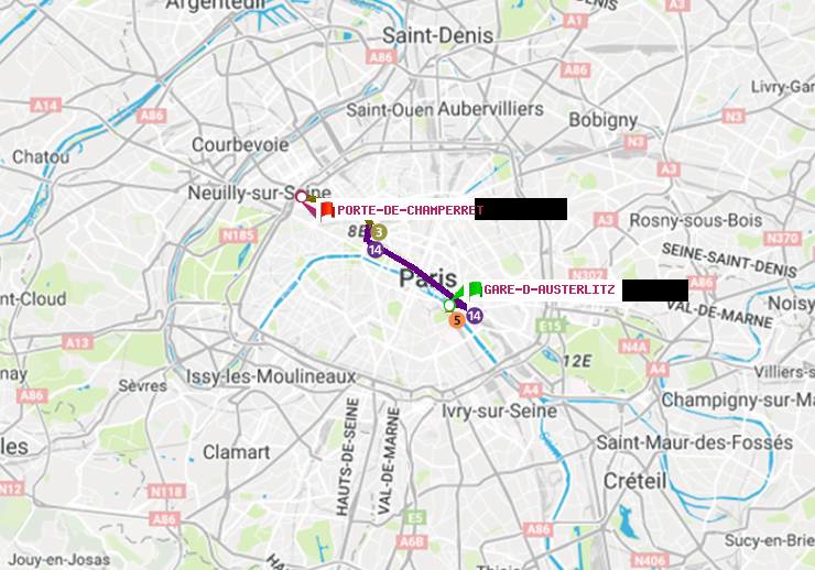 plan itinéraire ratp de Gare d