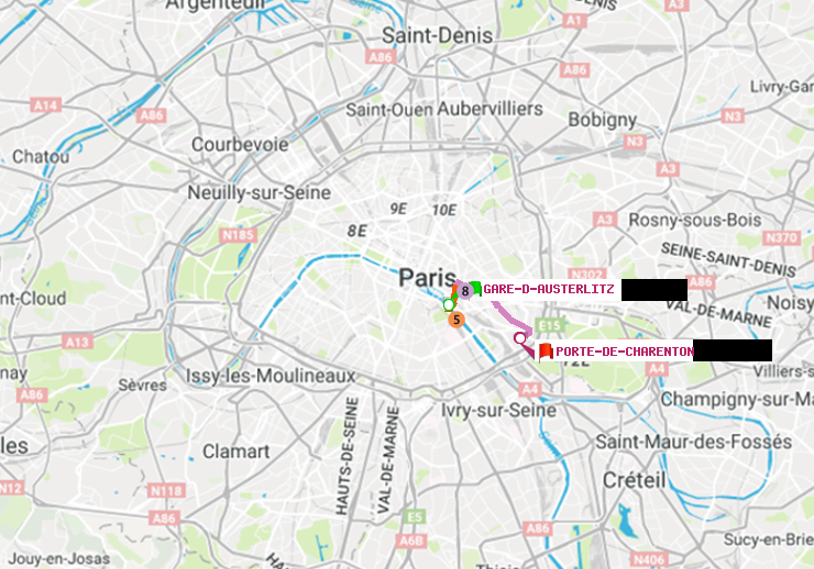 plan itinéraire ratp de Gare d