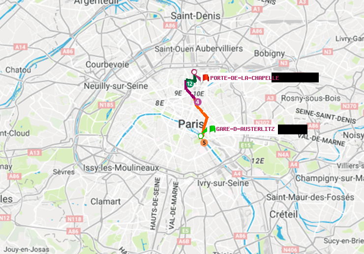 plan itinéraire ratp de Gare d