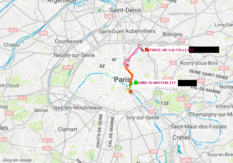 plan itinéraire ratp de Gare d