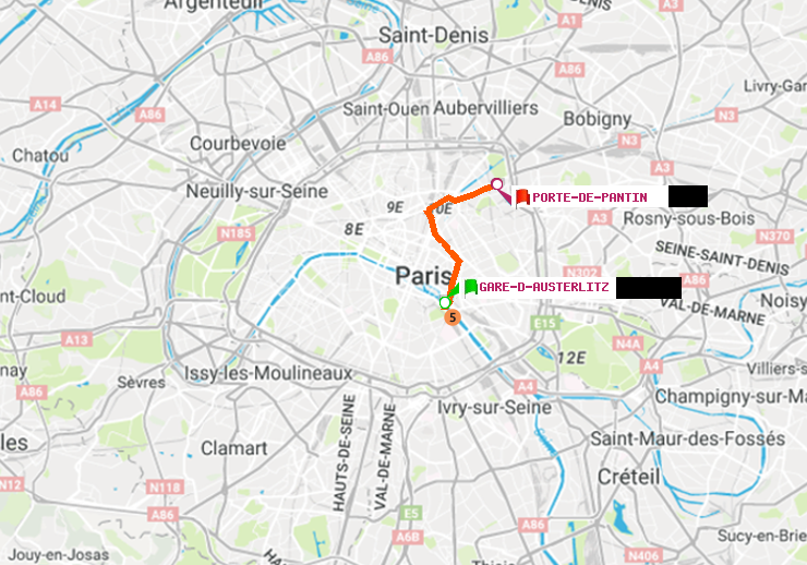 plan itinéraire ratp de Gare d
