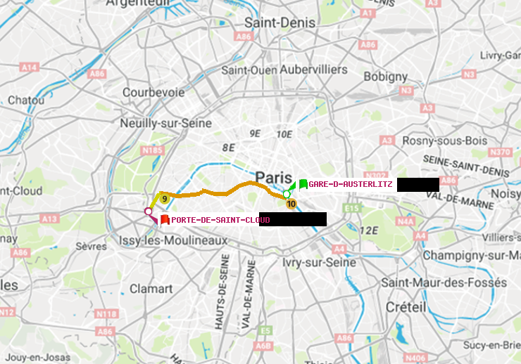 plan itinéraire ratp de Gare d
