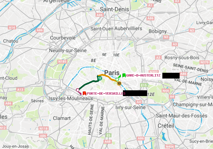 plan itinéraire ratp de Gare d