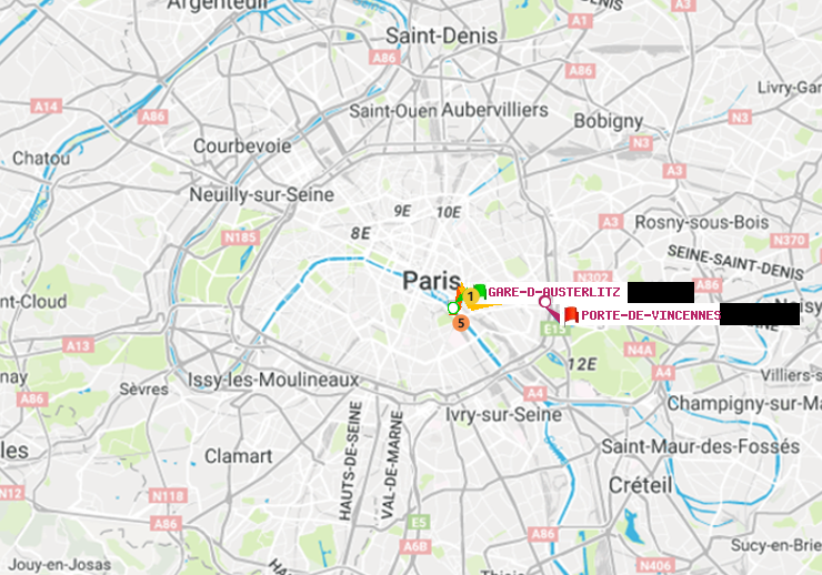 plan itinéraire ratp de Gare d