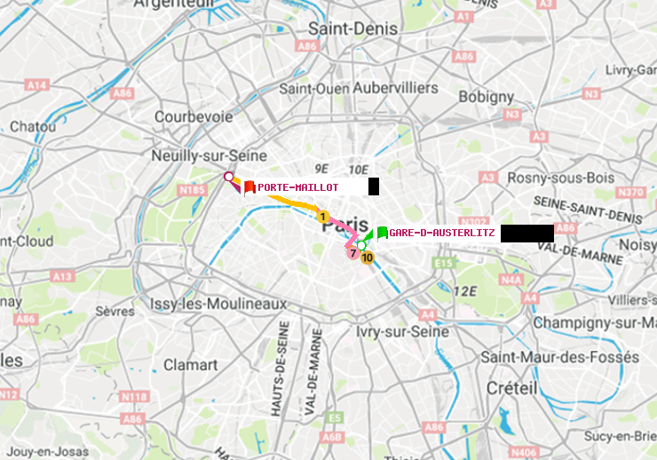 plan itinéraire ratp de Gare d