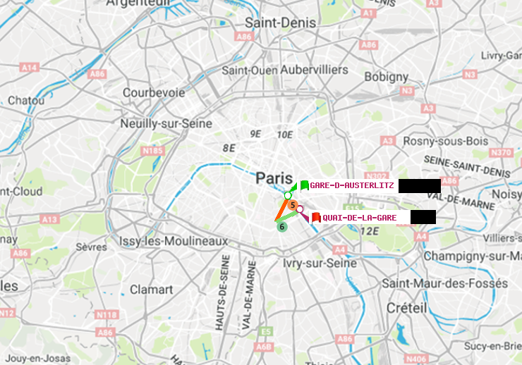 plan itinéraire ratp de Gare d