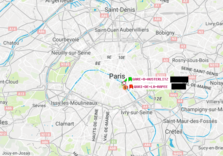 plan itinéraire ratp de Gare d