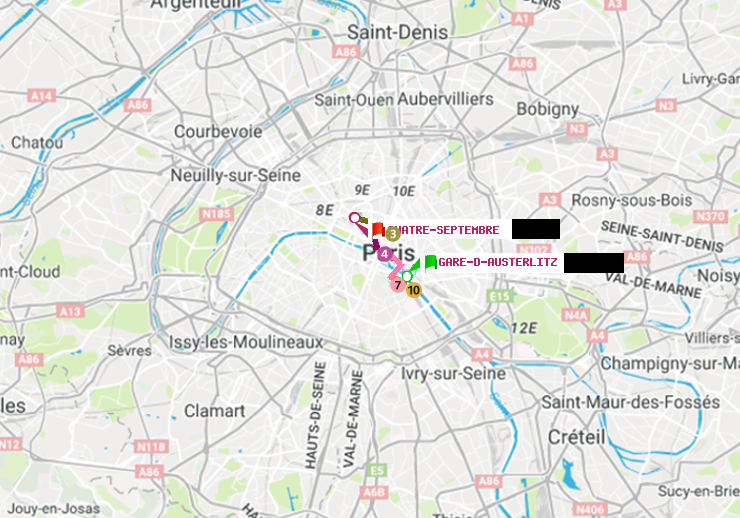plan itinéraire ratp de Gare d