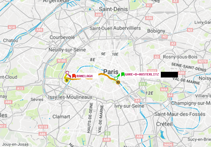 plan itinéraire ratp de Gare d
